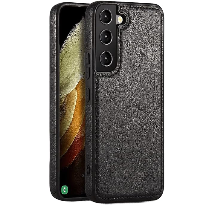 Premium PU Leather Back Cover Case for Samsung Galaxy S23-Black