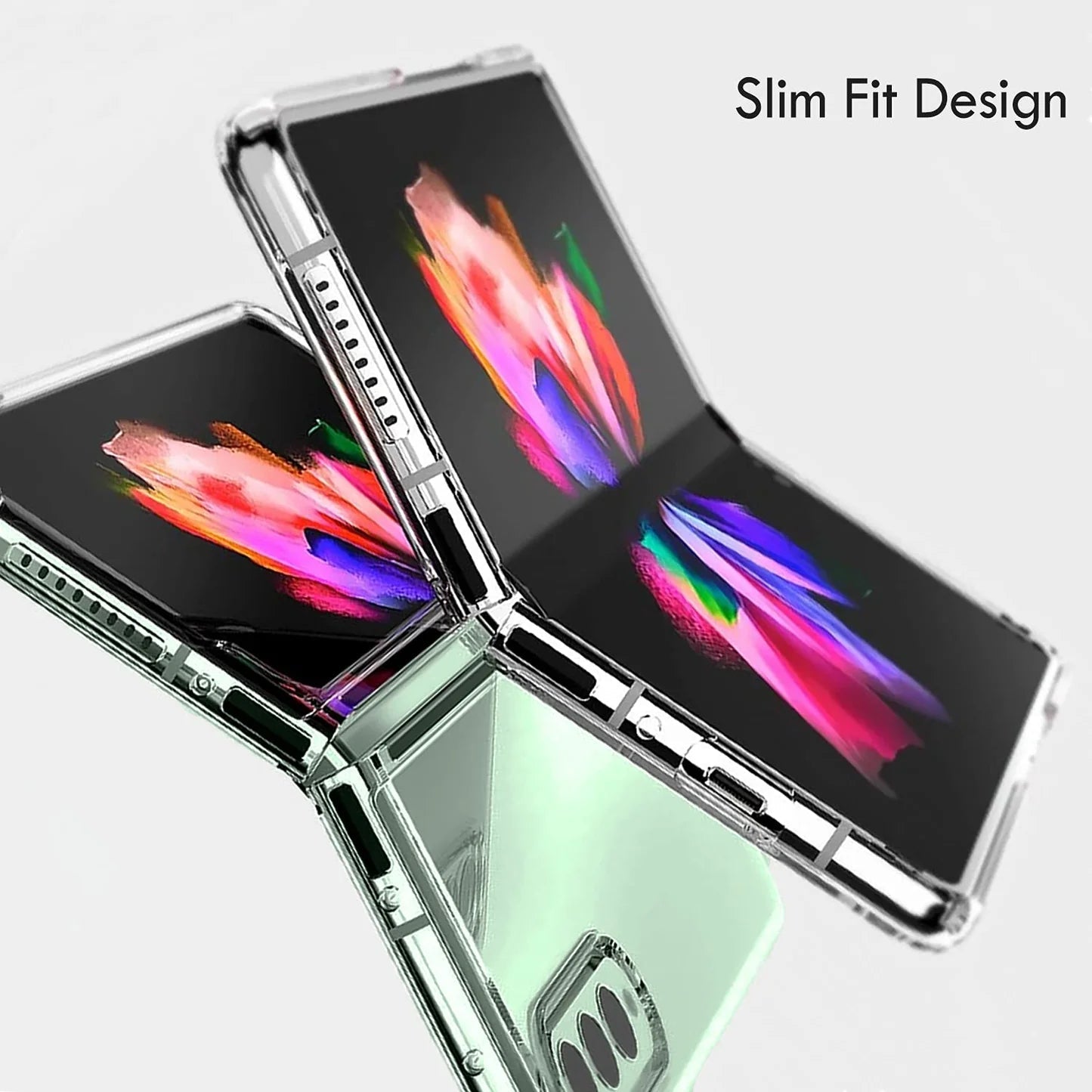 Samsung Galaxy Z Fold 3 Transparent Case with Bumper Camera Protection - Transparent