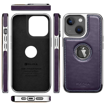 iPhone 14 Plus Premium Quality Luxurious Leather Case - Purple