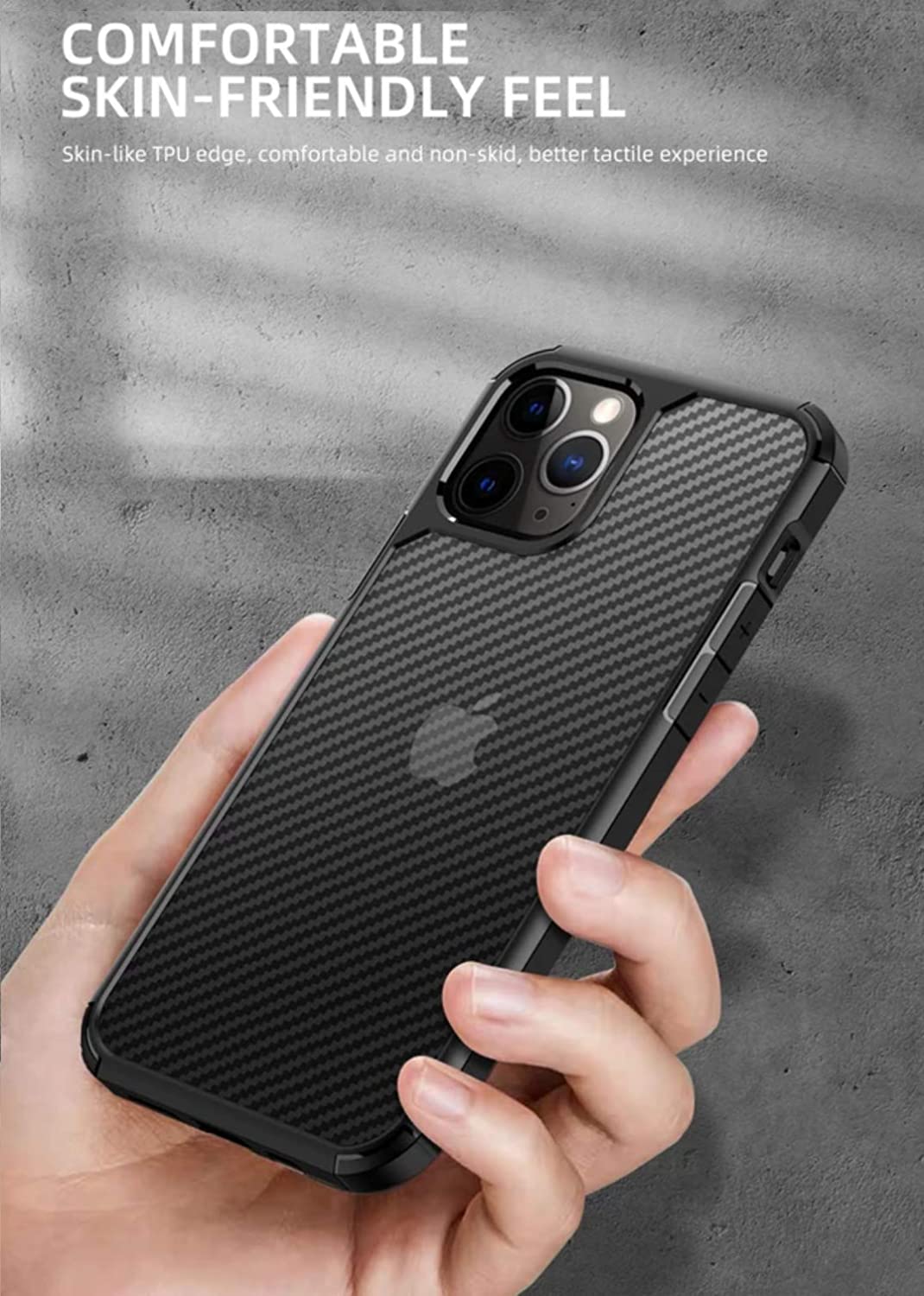 iPhone 12 Pro Max Carbonfiber Transparent Hybrid Shockproof Case