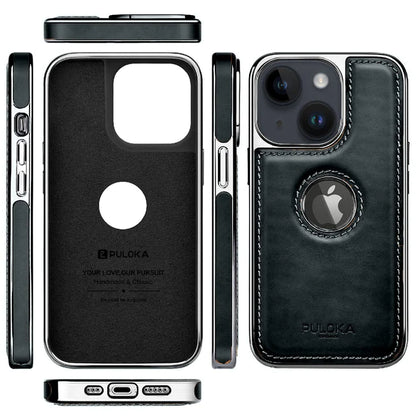 iPhone 13 Leather Case Luxurious Premium Quality Leather Case-Black