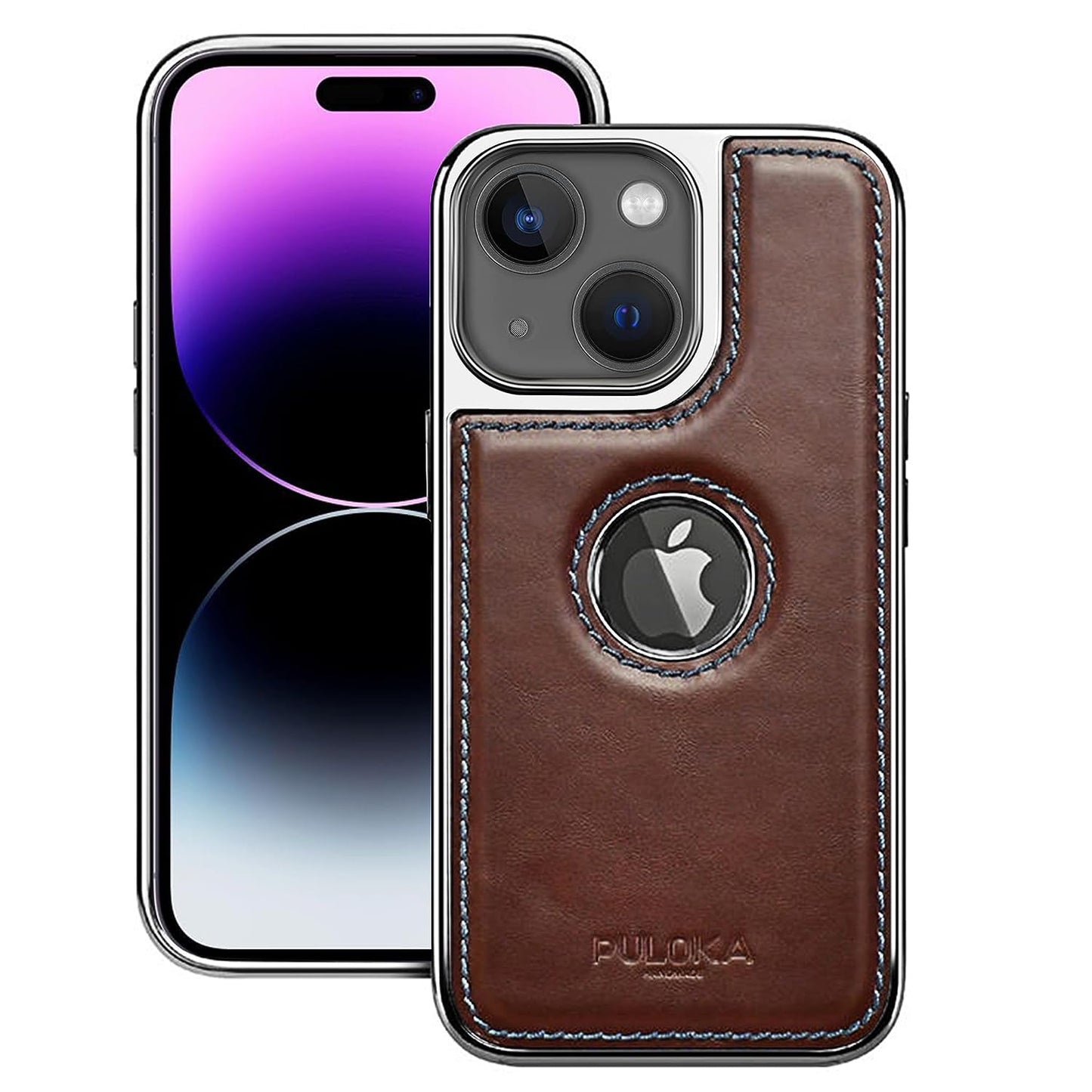 iPhone 15 Plus Premium Quality Luxurious Leather Case - Dark Brown