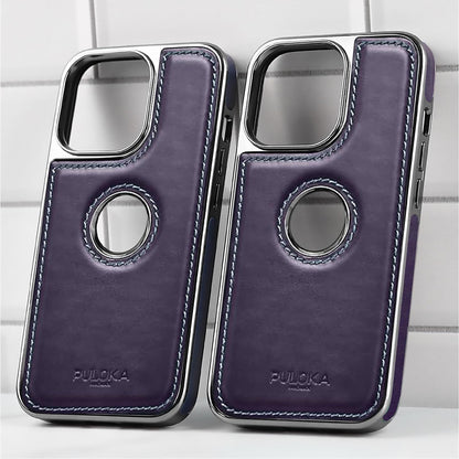 iPhone 14 Plus Premium Quality Luxurious Leather Case - Purple