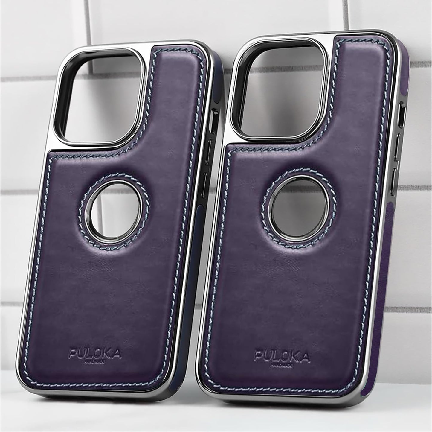 iPhone 13 Premium Quality Luxurious Leather Case - Purple