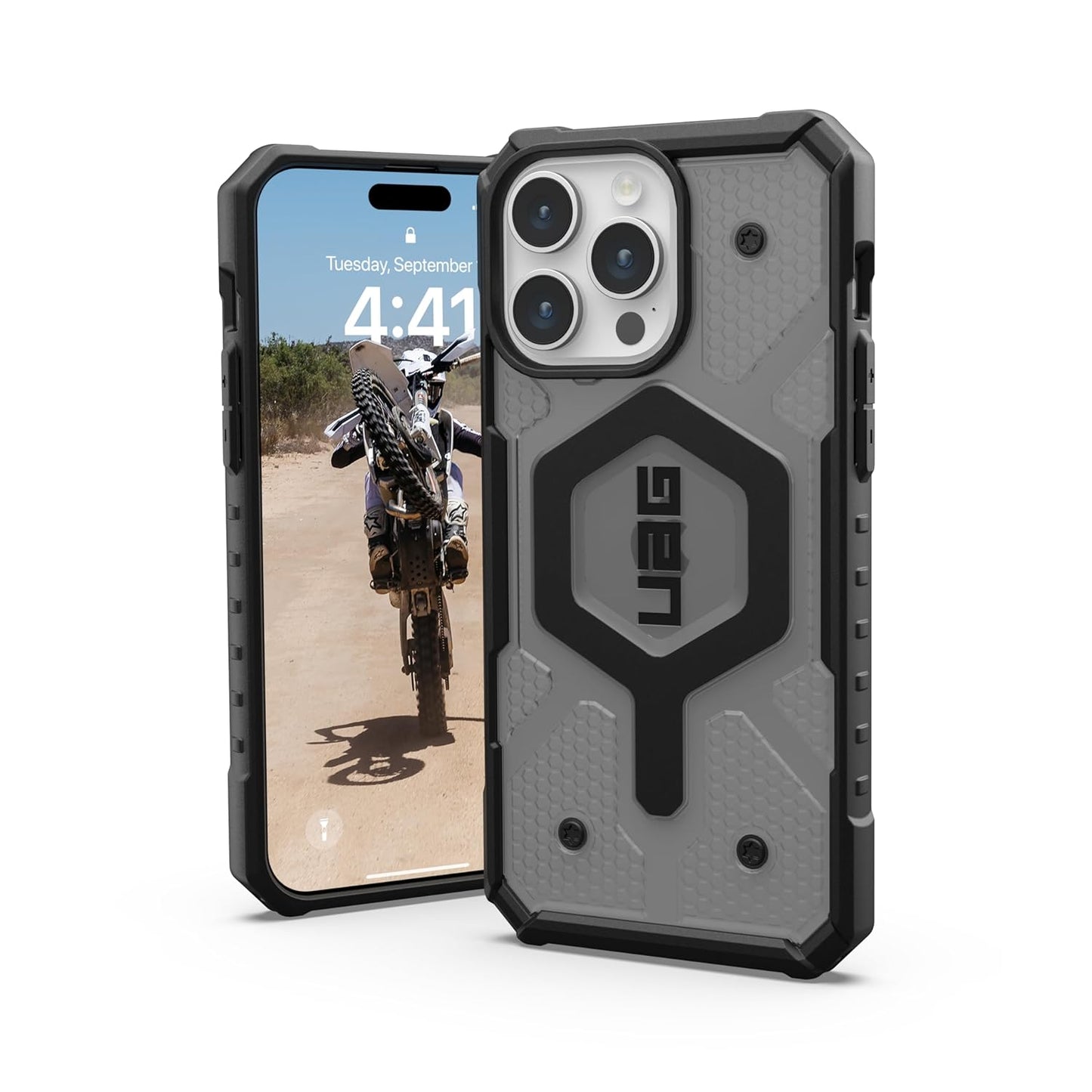 UAG Pathfinder Magsafe Clear Case iPhone 15 Pro - Smoke Black