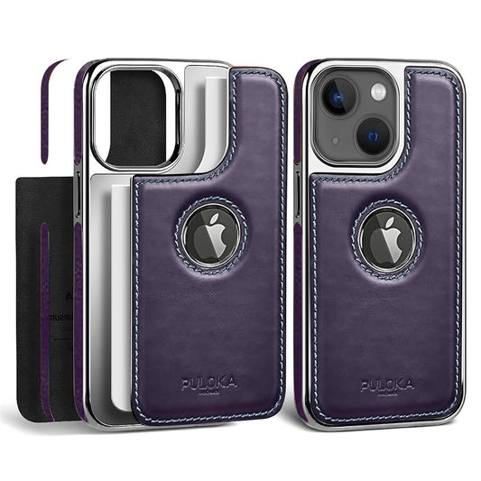 iPhone 15 Premium Quality Luxurious Leather Case - Purple