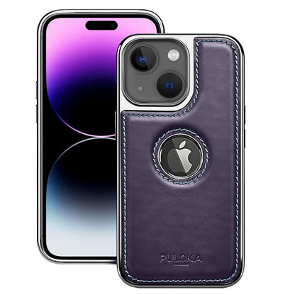 iPhone 15 Plus Premium Quality Luxurious Leather Case - Purple