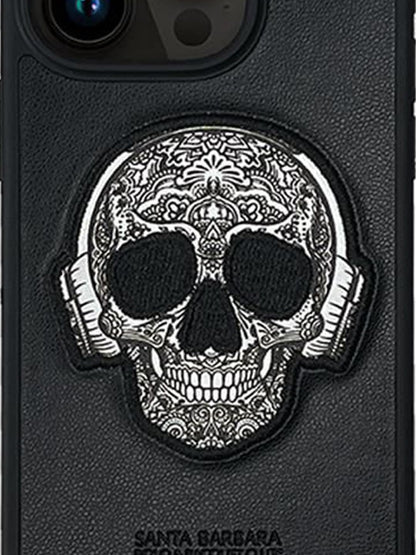 iPhone 15 Pro Santa Barbara Patti Series Leather Case - Black