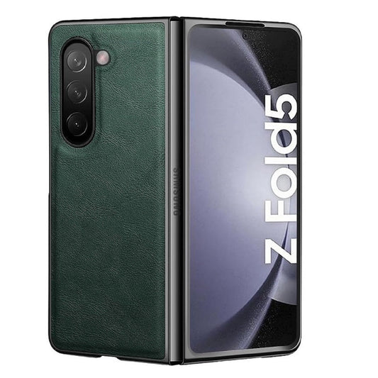 Samsung Galaxy Z Fold 5 Plain Leather Case - Green