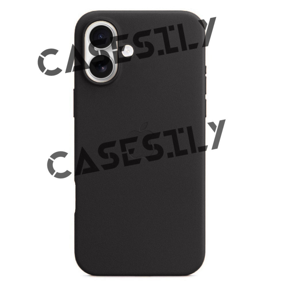 iPhone 16 Leather Case Back Cover - Black