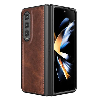 Samsung Galaxy Z Fold 4 Leather Case Simple Sleek Protection - Brown