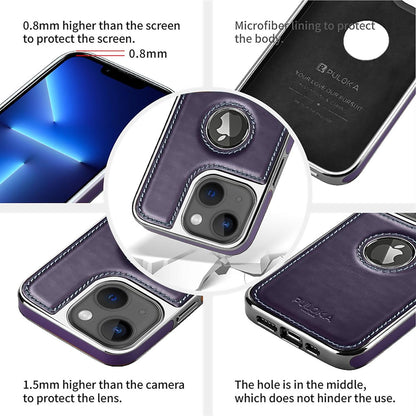 iPhone 15 Plus Premium Quality Luxurious Leather Case - Purple