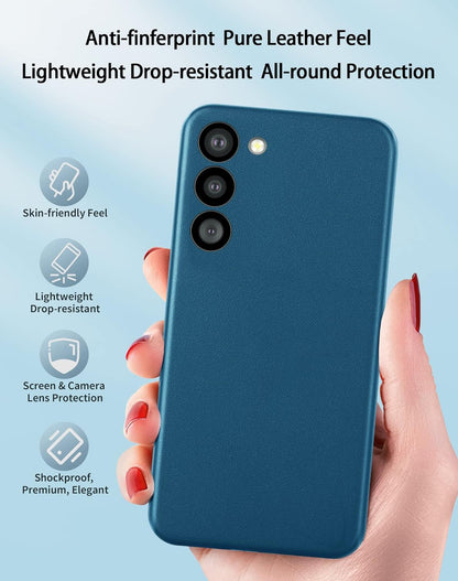 Samsung Galaxy S24 Slim Profile Vegan Leather Case - Blue