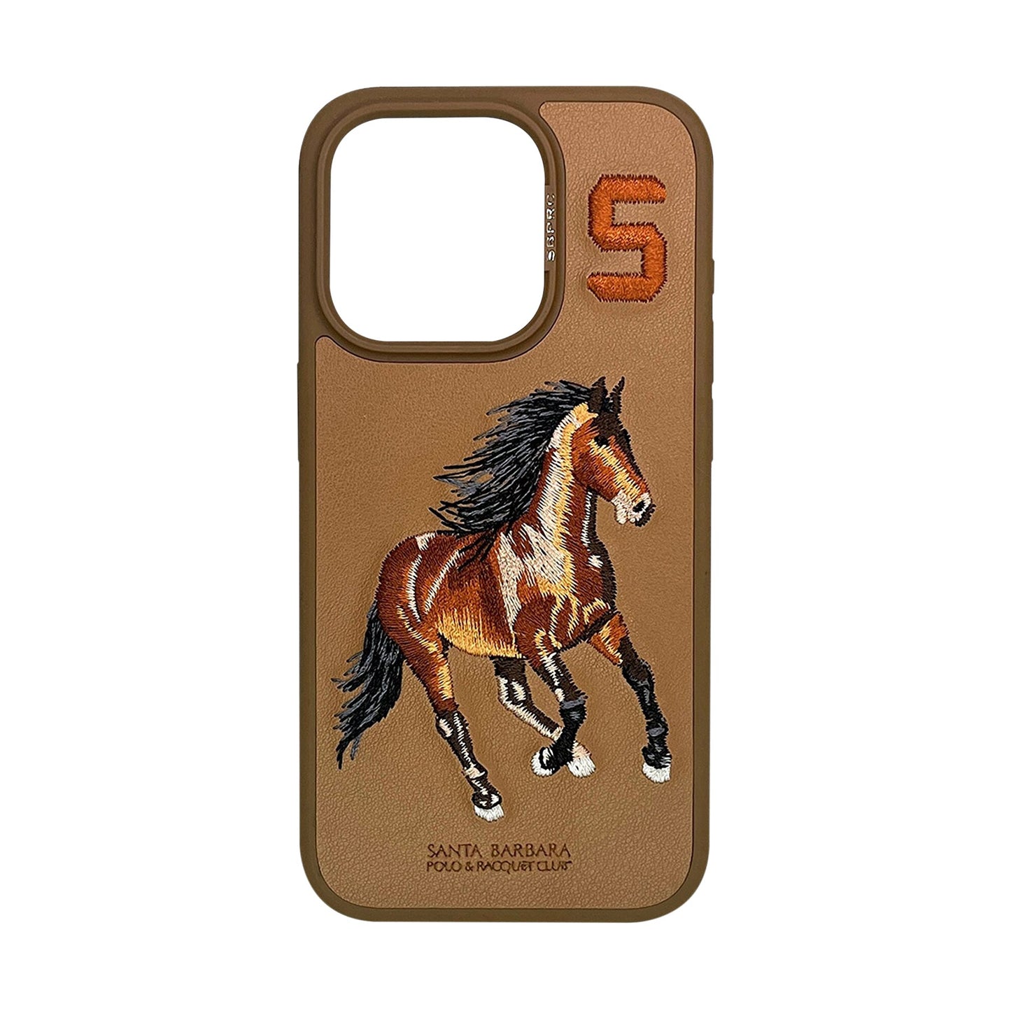 iPhone 16 Pro Max Santa Barbara Boris Series Horse Leather Case - Brown