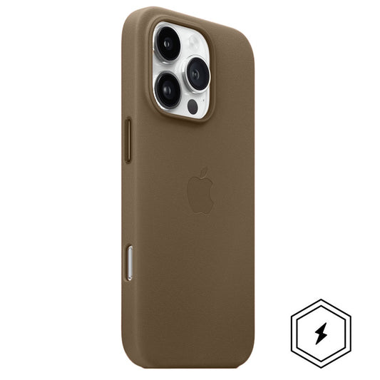 iPhone 16 Pro Leather Case with MagSafe & IC Animation - Mild Brown