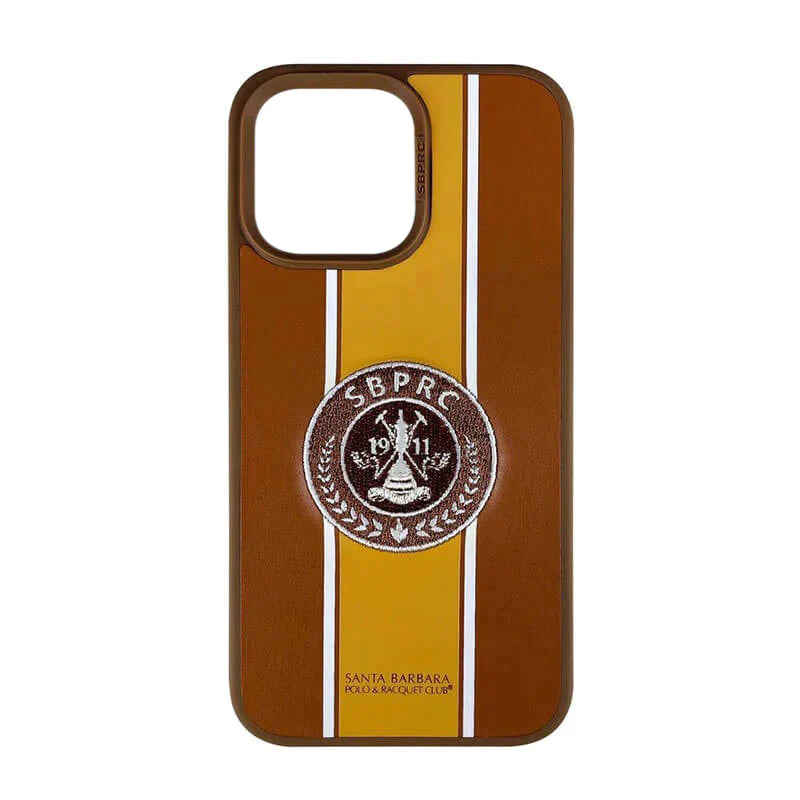 iPhone 14 Pro Santa Barbara Gareth Series Leather Case - Brown