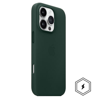 iPhone 16 Pro Leather Case with MagSafe & IC Animation - Green