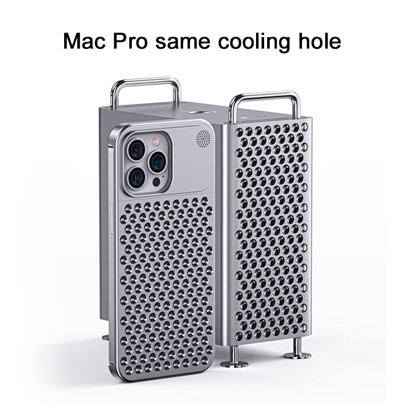 iPhone 15 Pro Frameless Metal Heat Dissipation Aluminum Cooling Case with Aroma - Silver