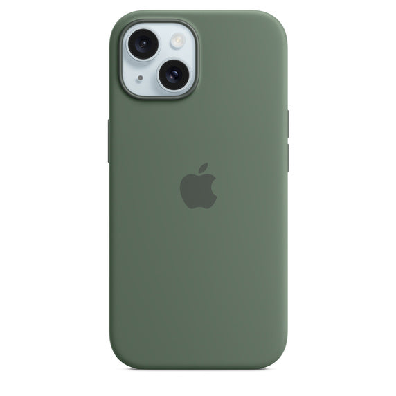 iPhone 15 Silicon Case with Magsafe Case-Green