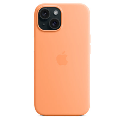 iPhone 15 Silicon Case with Magsafe Case-Orange