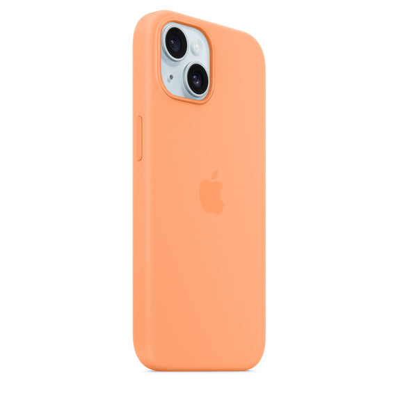 iPhone 15 Silicon Case with Magsafe Case-Orange