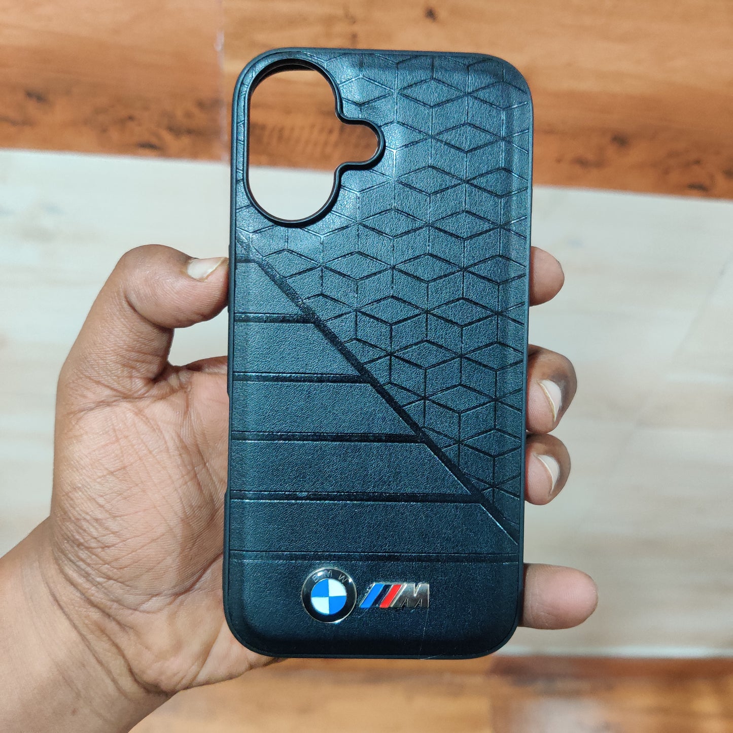 iPhone 16 BMW Pattern Case with Inner Fabric Protection - Black