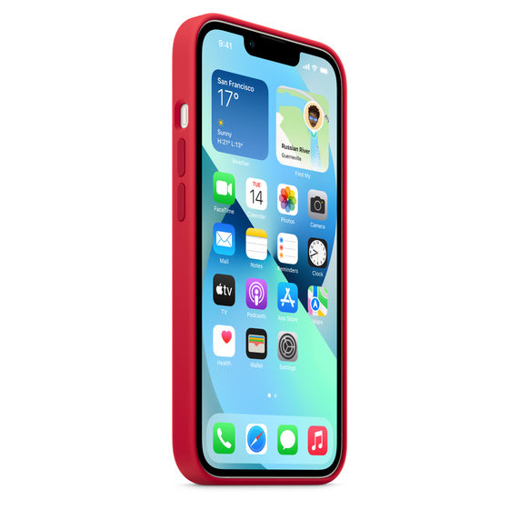 iPhone 13 Liquid Silicon Case with MagSafe - Red