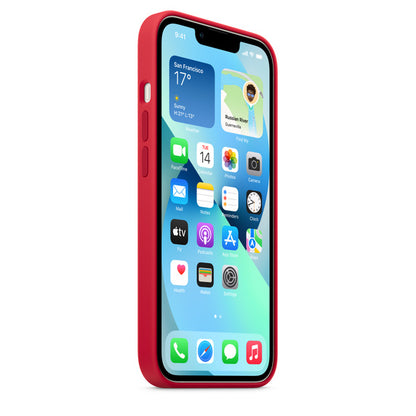 iPhone 13 Liquid Silicon Case with MagSafe - Red