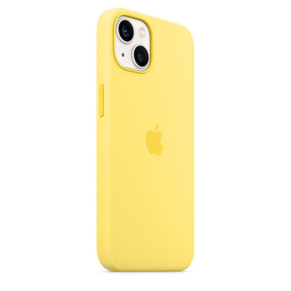 iPhone 14 Plus Silicon Case with Inner Fabric - Yellow