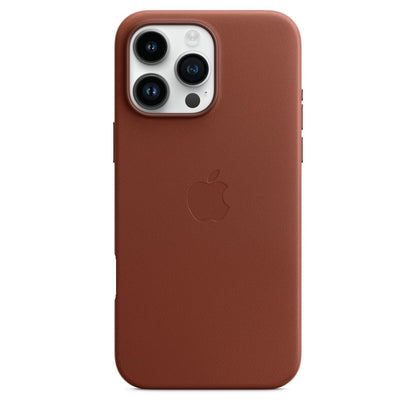 iPhone 16 Pro Leather Back Cover Case - Umber