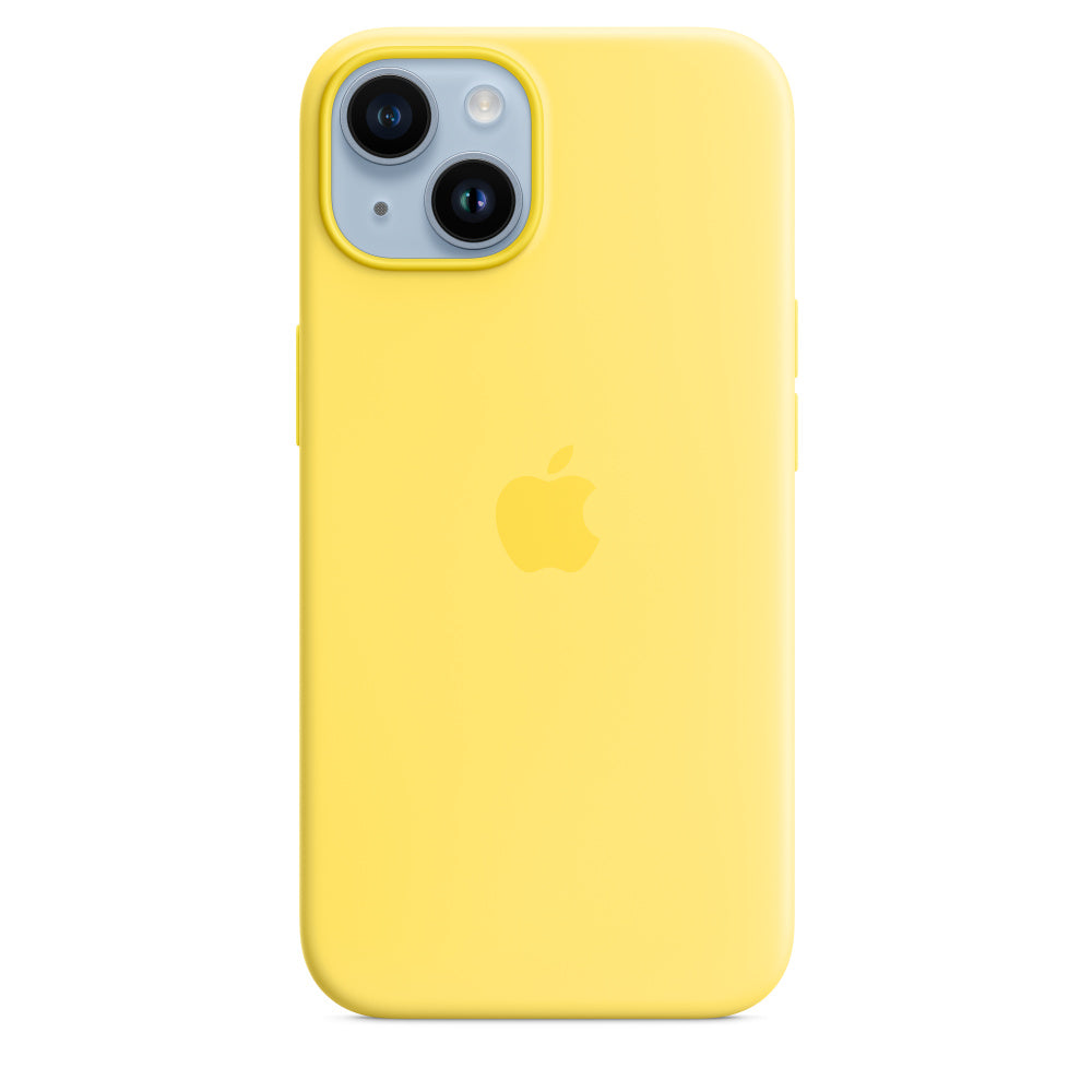 iPhone 14 Plus Silicon Case with Inner Fabric - Yellow