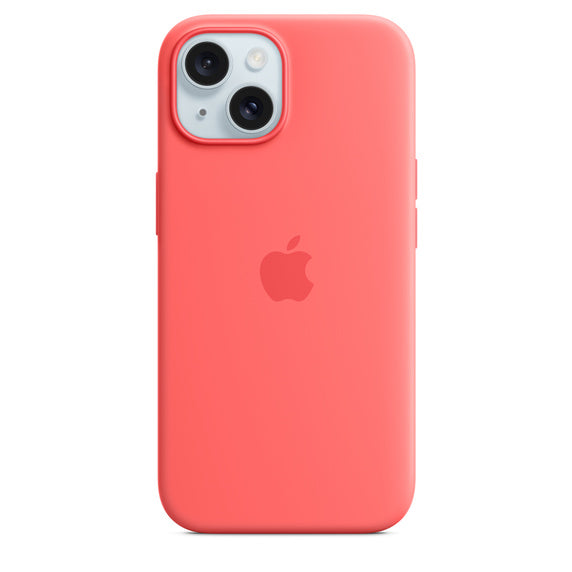 iPhone 15 Silicon Case with Magsafe Case-Red