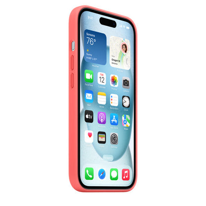 iPhone 15 Plus Silicon Case with Magsafe Case - Red