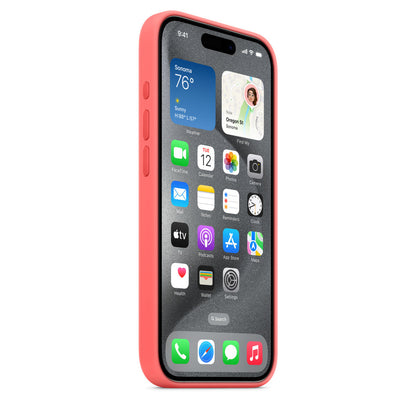 iPhone 15 Pro  Silicon Case with Magsafe Case - Red