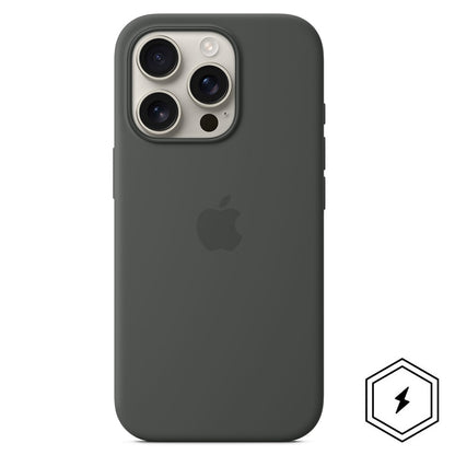 iPhone 16 Pro Silicon Case with Camera Control Button & Magsafe - Gray