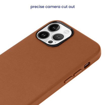 K-Doo iPhone 13 Pro Leather Back Cover Case - Brown