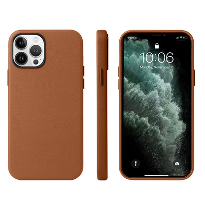 K-Doo iPhone 13 Pro Leather Back Cover Case - Brown