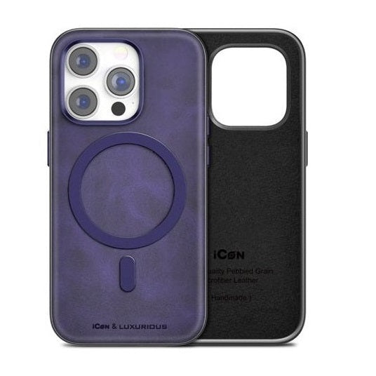 iPhone 15 Pro leather Magsafe show case Purple