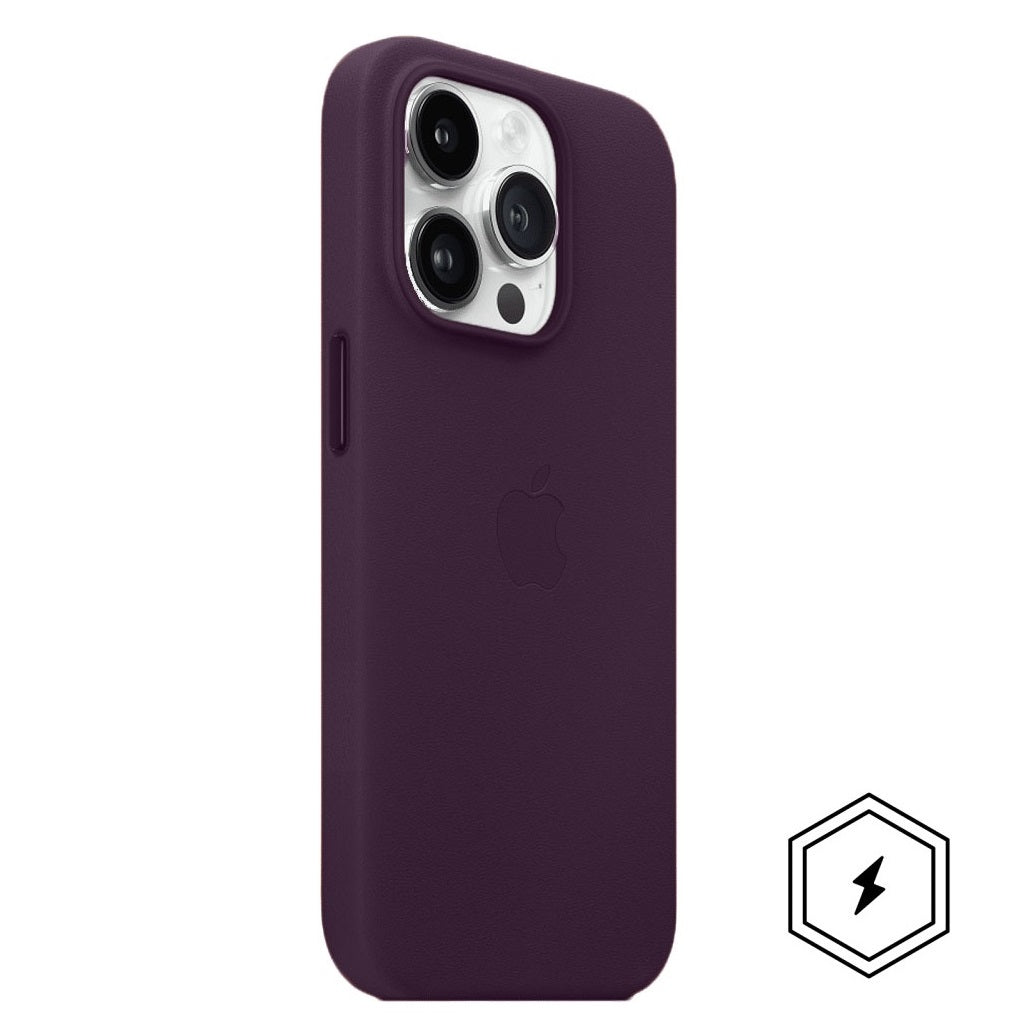 iPhone 15 Pro Max Leather Case with Magsafe & IC Animation - Purple