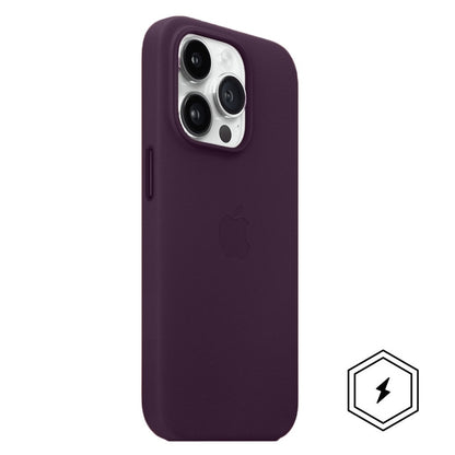 iPhone 15 Pro Max Leather Case with Magsafe & IC Animation - Purple