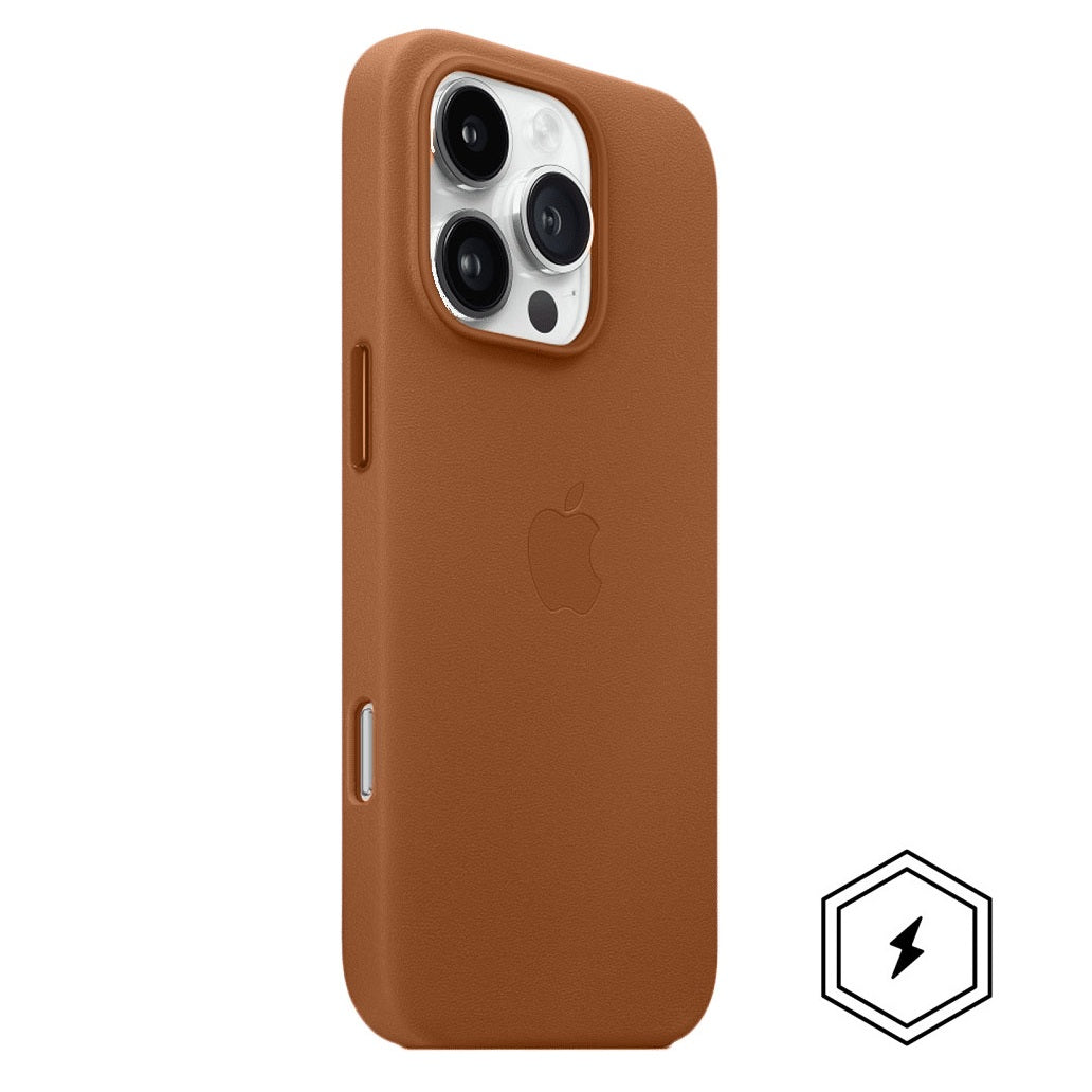 iPhone 16 Pro Max Leather Case with MagSafe & IC Animation - Saddle Brown