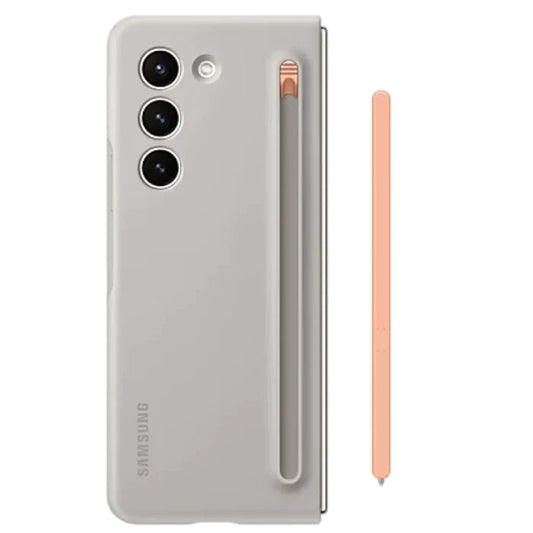 Samsung Galaxy Z Fold 3 Slim S-Pen Case With Front Glass- Light Grey