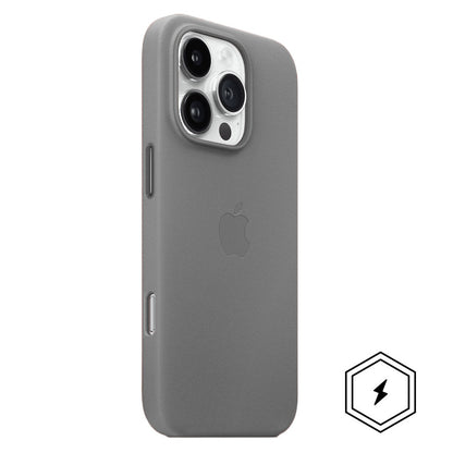 iPhone 16 Pro Max Leather Case with MagSafe & IC Animation - Gray