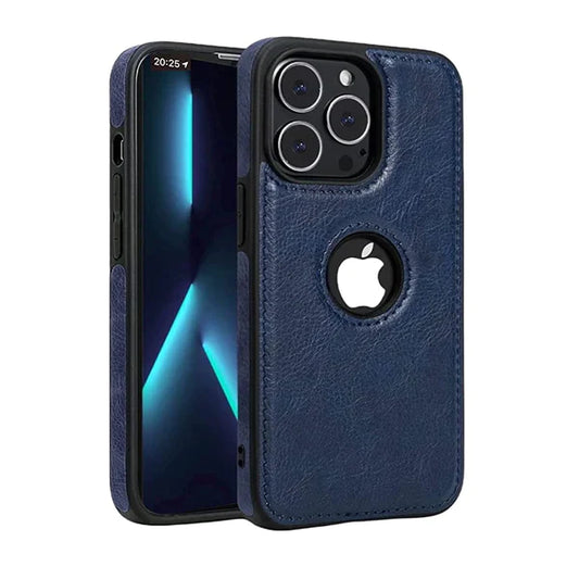 iPhone 13 Pro Original PU Leather Case Classic Luxury Elegant with Logo Cut - Blue