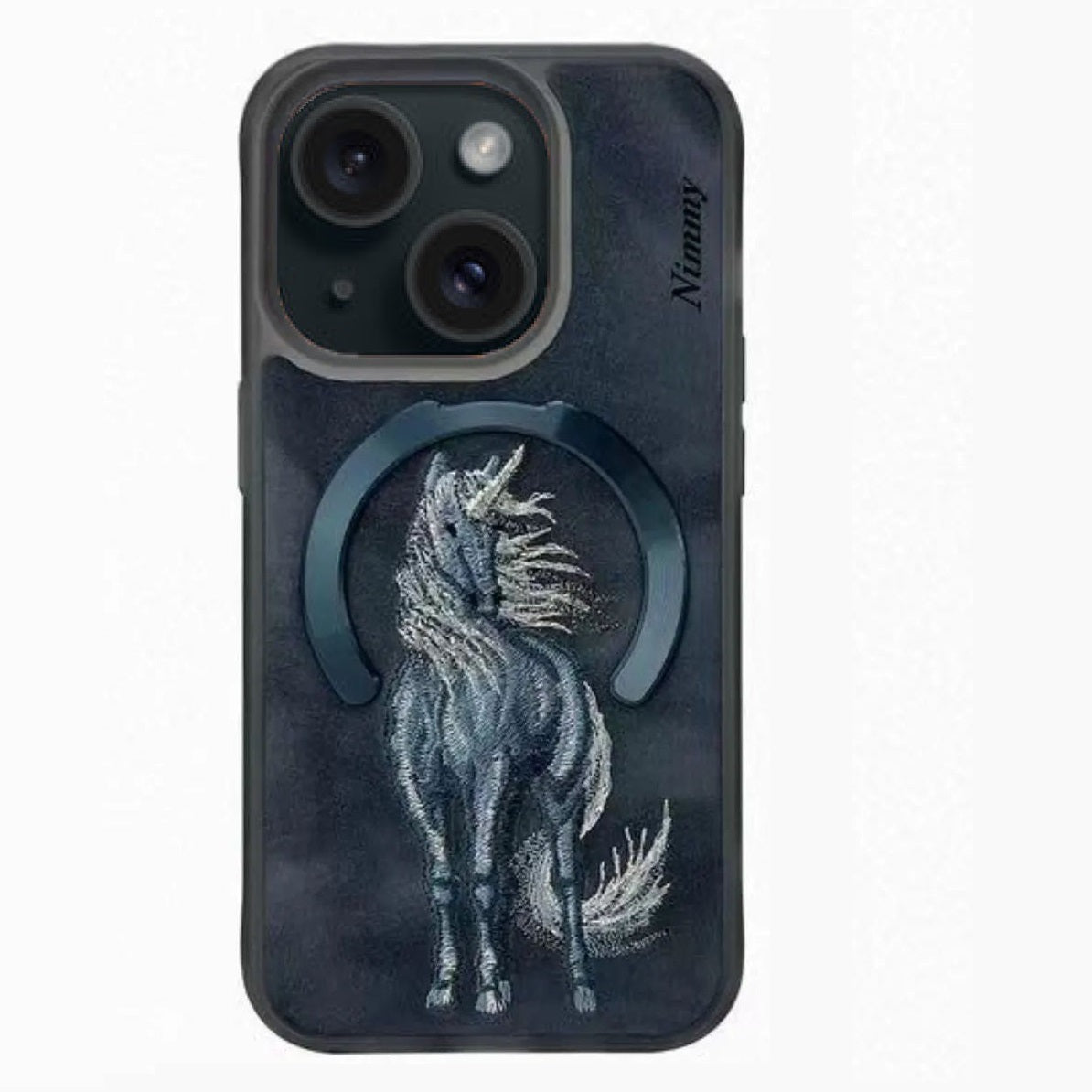 iPhone 15 Nimmy Official Fantasy Animal Series Case Cover Blue - Unicorn