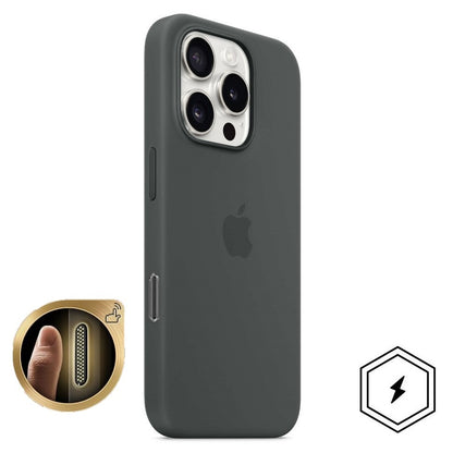 iPhone 16 Pro Silicon Case with Camera Control Button & Magsafe - Gray