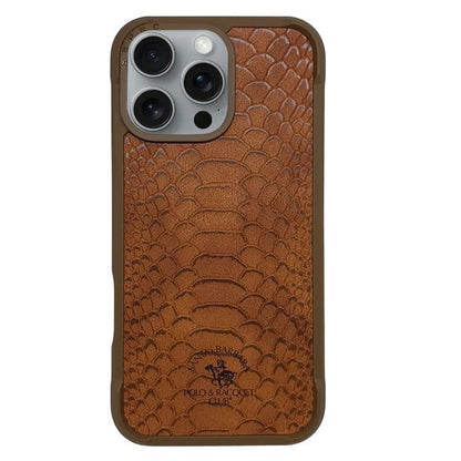 iPhone 16 Pro Max Santa Barbara Knight Series Polo Orignal leather Case - Brown