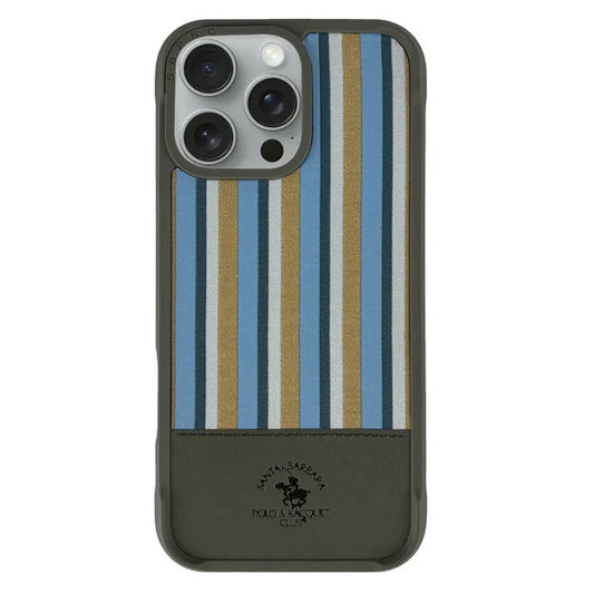 iPhone 16 Pro Max Santa Barbara Isaac Series Polo Original Leather Case - Gray