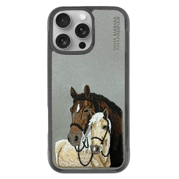 iPhone 16 Pro Max Santa Barbara Isidor Series Genuine Leather Case - Titanium