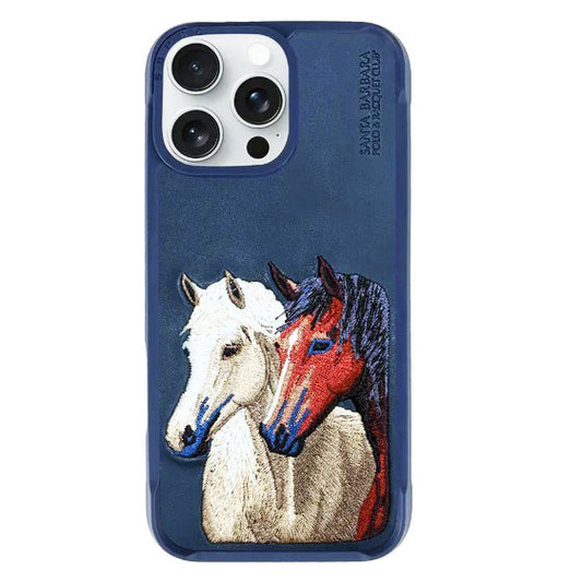 iPhone 16 Pro Max Santa Barbara Isidor Series Genuine Leather Case - Blue